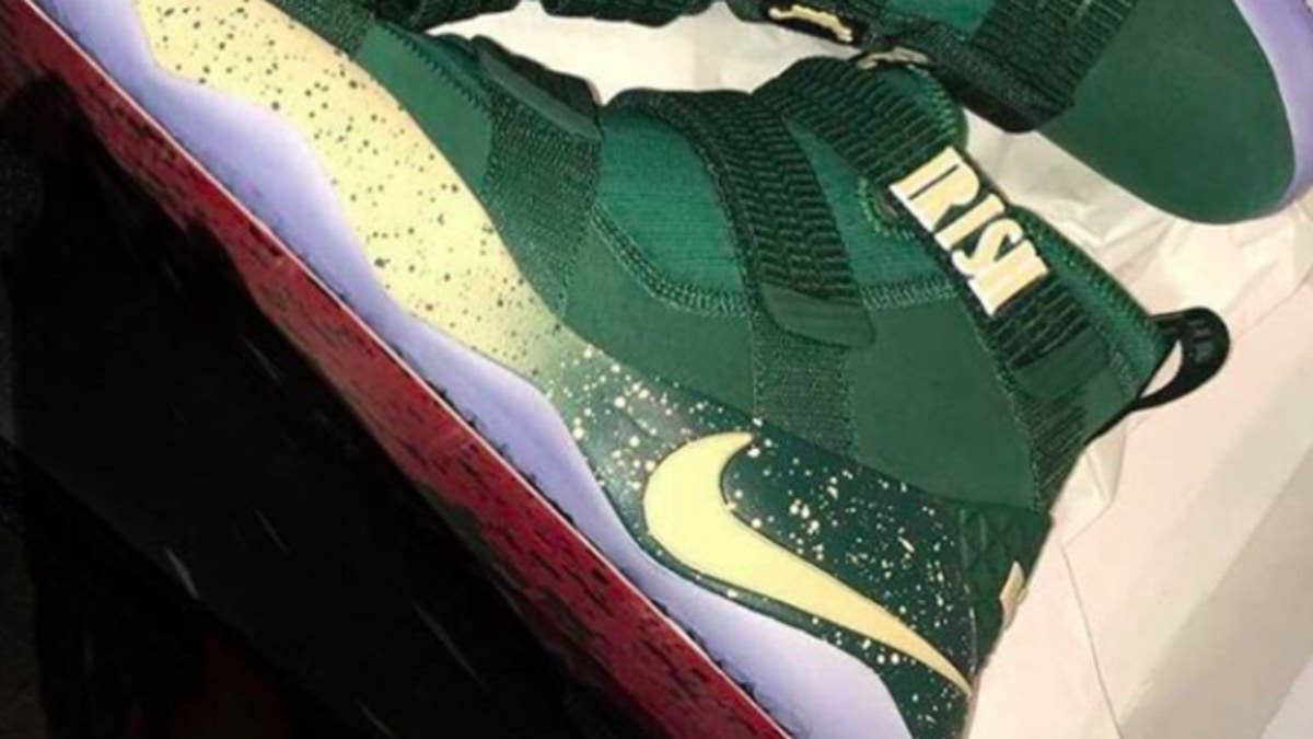 Nike made LeBron Soldier 11 SVSM PEs exclusively for LeBron's high school basketball team. 
