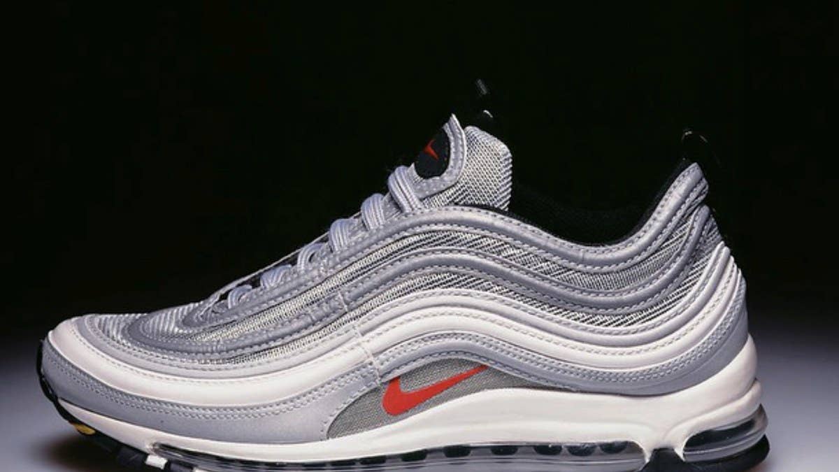 The designer of the Air Max 97, Christian Tresser, showed off an original sample of the sneaker's OG 'Silver Bullet' colorway.