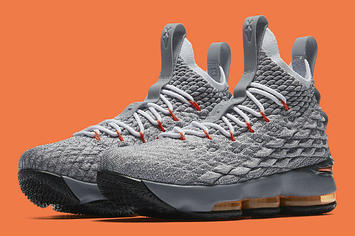 Nike LeBron 15 GS Black Safety Orange Dark Grey Wolf Grey Release Date 922911 080 Main