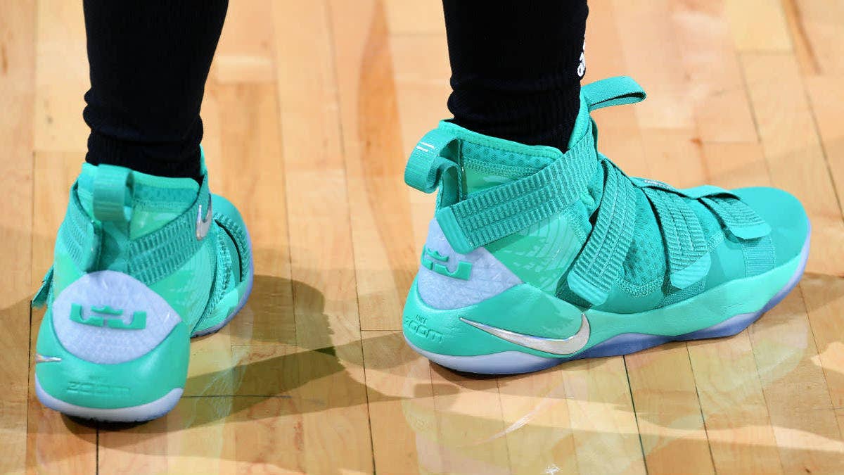 Suguar Rodgers wears an exclusive coloway of the Nike LeBron Soldier 11 in her first All-Star Game.