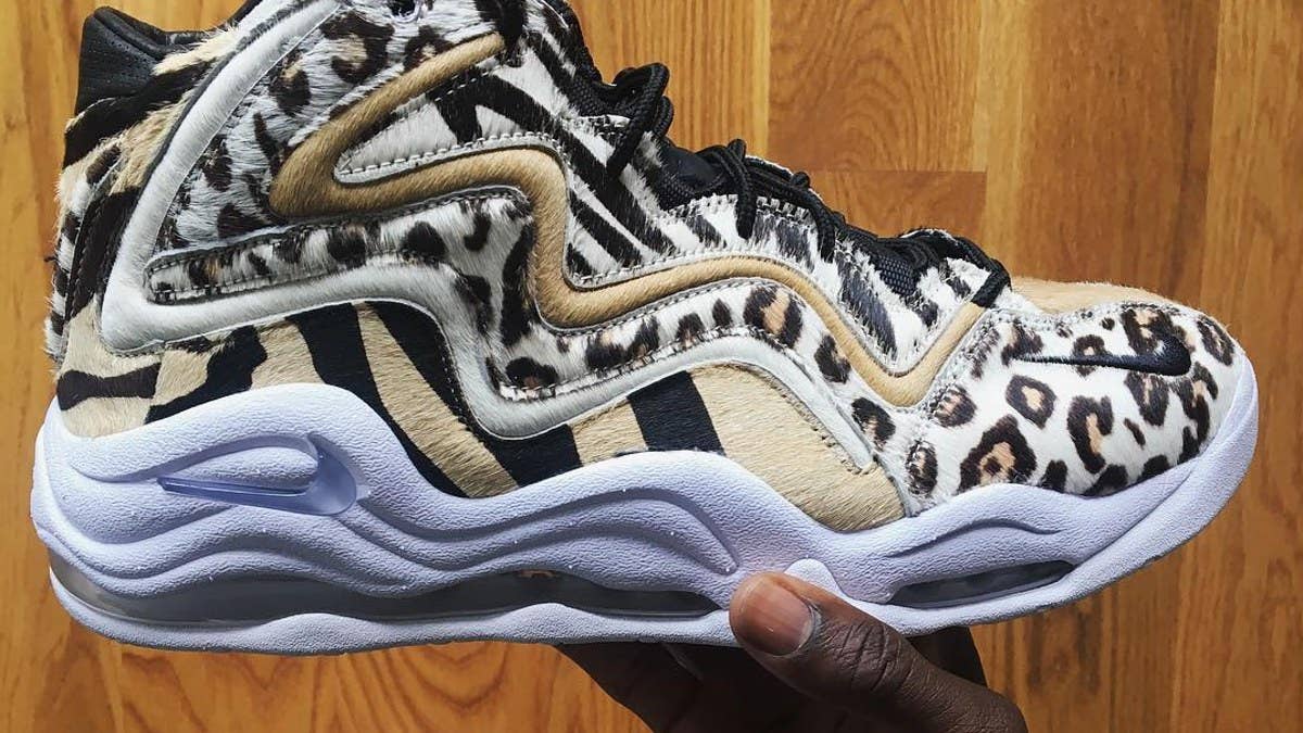 Ronnie Fieg's Kith Nike Air Pippen 1s covered in wild animal prints.