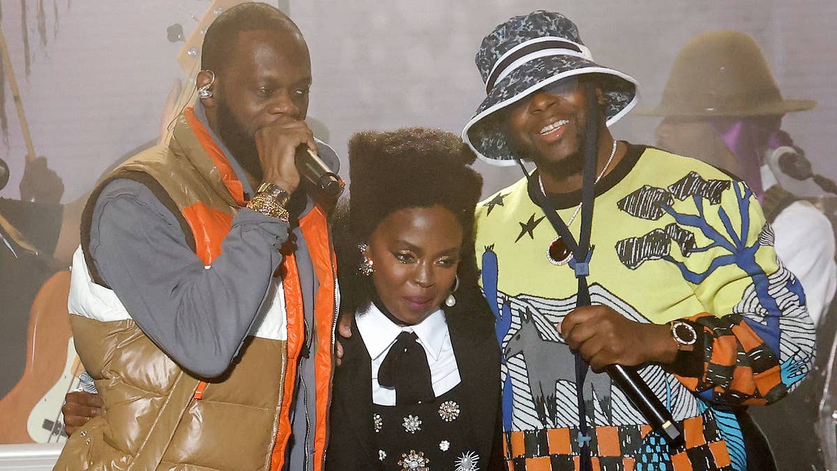 The pioneering trio reunited for six songs. Pras faces 20 years in prison after he was found guilty for his participation in a sweeping conspiracy scheme.