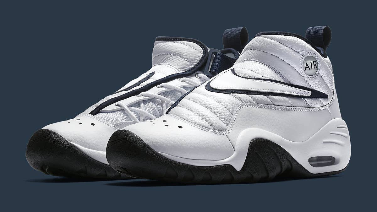Dennis Rodman's Nike Air Shake Ndestrukt returns in a white and navy colorway.