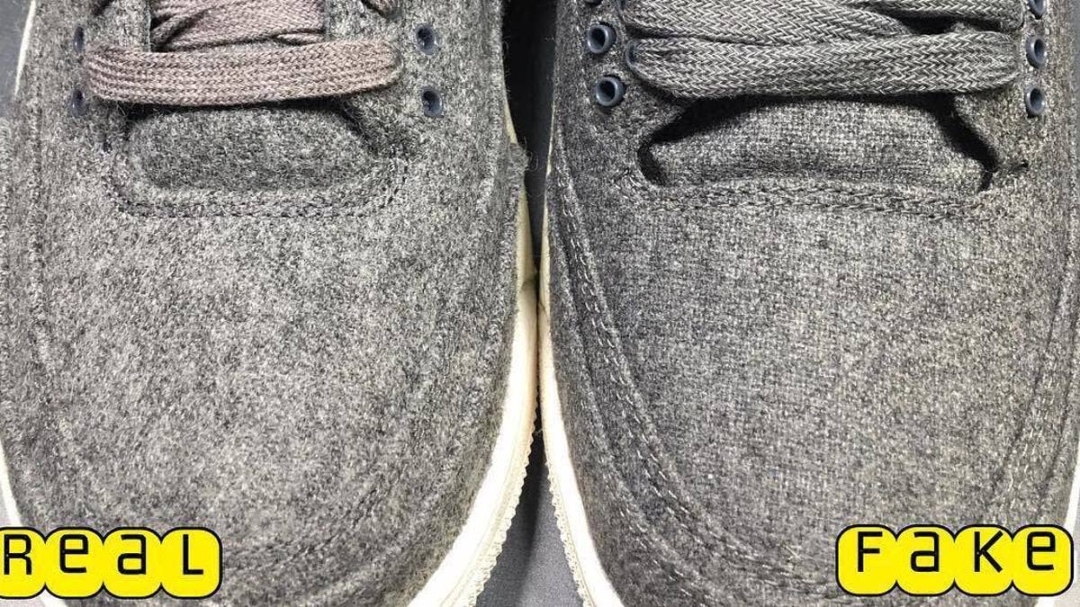 A few ways to tell if your "Wool" Air Jordan 3s are real or fake.