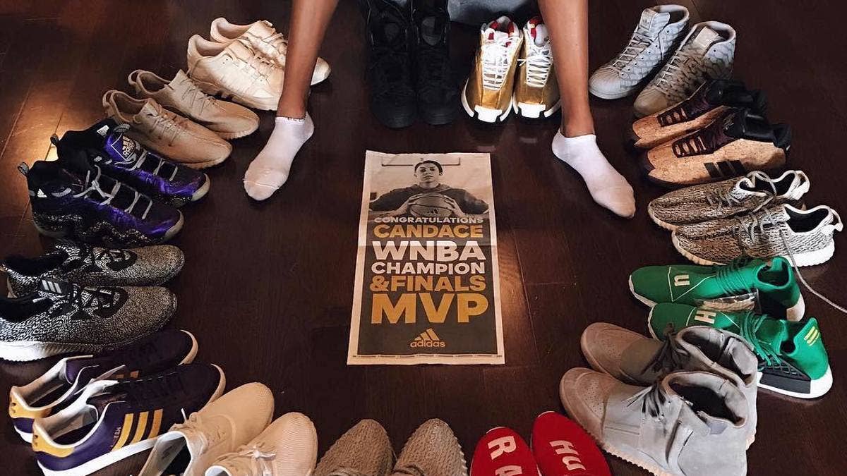 Candace Parker shared her Adidas sneaker collection to celebrate WNBA Finals MVP ad.