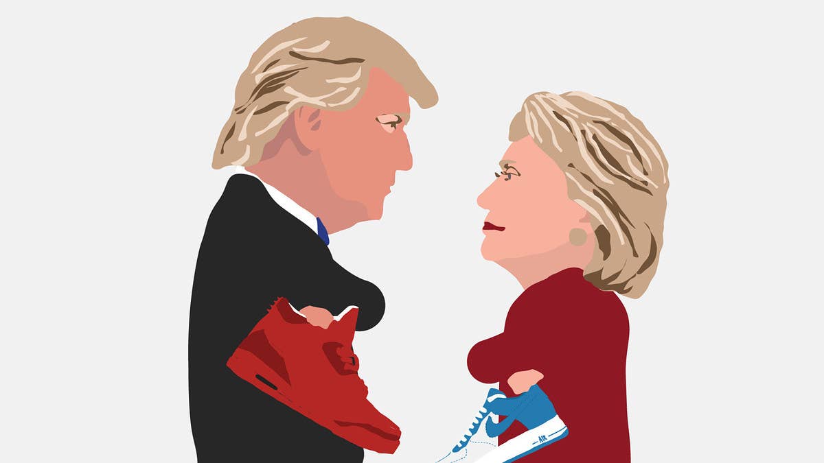 Imagining Hillary Clinton and Donald Trump's sneaker rotations based off what they've said on the campaign trail.