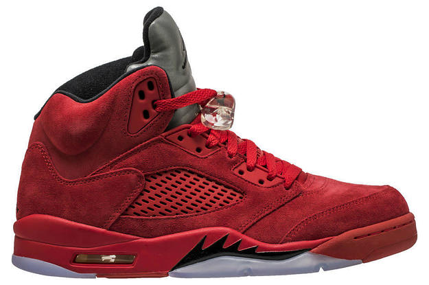 Red suede 2025 jordan 5