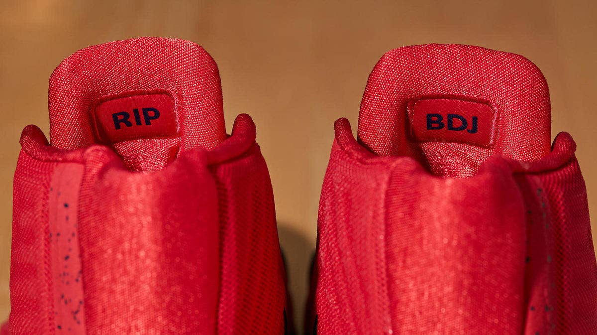 Anthony Davis' "RIP BDJ" shoes for Bryce Dejean-Jones.