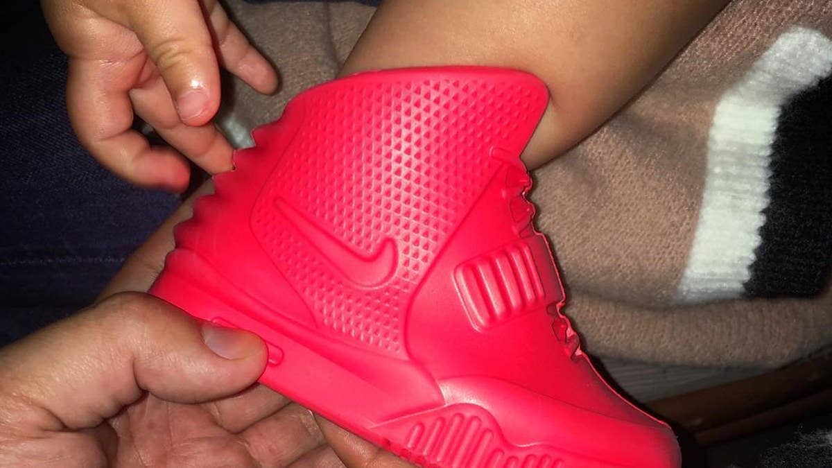 Incredibly rare 'Red October' Nike Air Yeezys made just for Kanye West's daughter, North West.