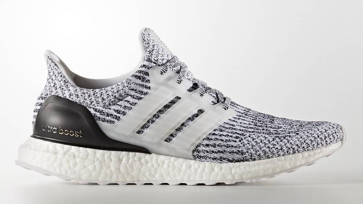 The Adidas Ultra Boost 3.0 puts on a black and white 'Oreo' look.