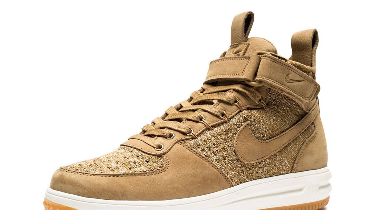 Nike brings the "Wheat" colorway to a new Air Force 1 style featuring Flyknit and a rugged outsole.