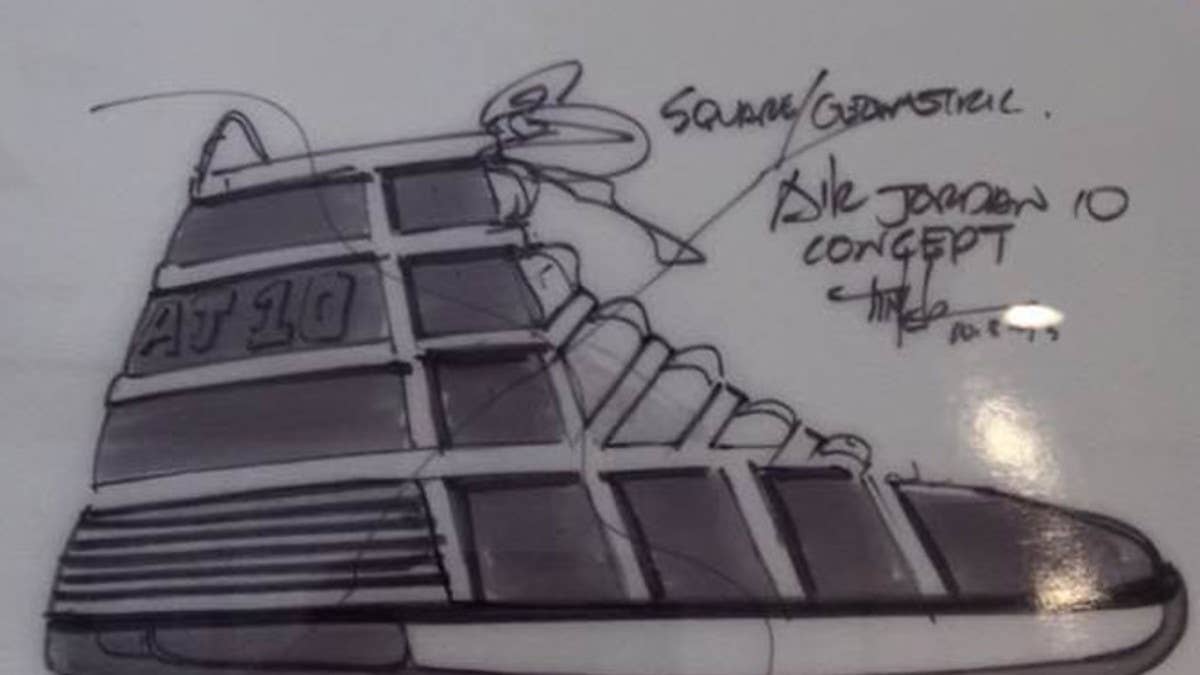 Rare piece of Air Jordan history–a Tinker Hatfield sketch of the Jordan 10–surfaces at ComplexCon.