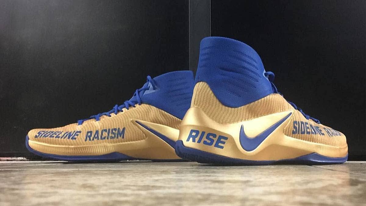 Draymond Green is wearing custom sneakers in an effort to do away with racism.
