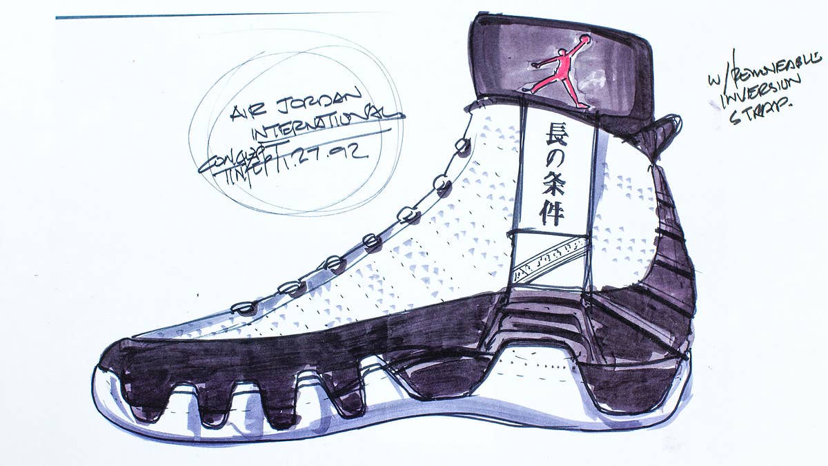 See Tinker Hatfield's original sketches for the Air Jordan 9.