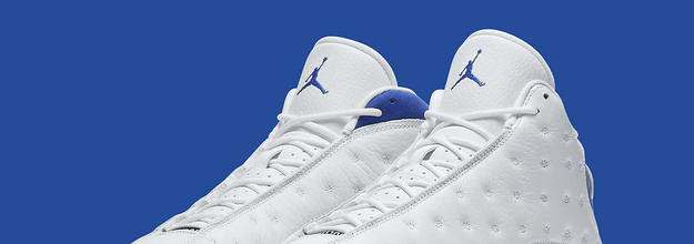 Jordan 13 white and hotsell royal blue