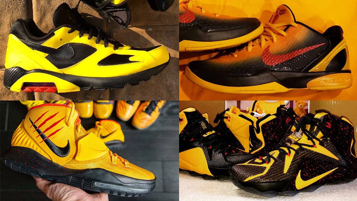 Taking cues from Kobe Bryant's popular Game of Death-inspired Kobe 5 palette, designers create their own 'Bruce Lee' sneakers using Nike By You.