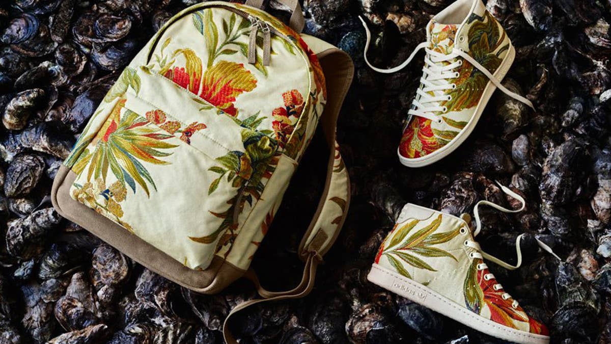 Adidas' new Pharrell sneakers, again in floral jacquard, will release on Dec. 14.