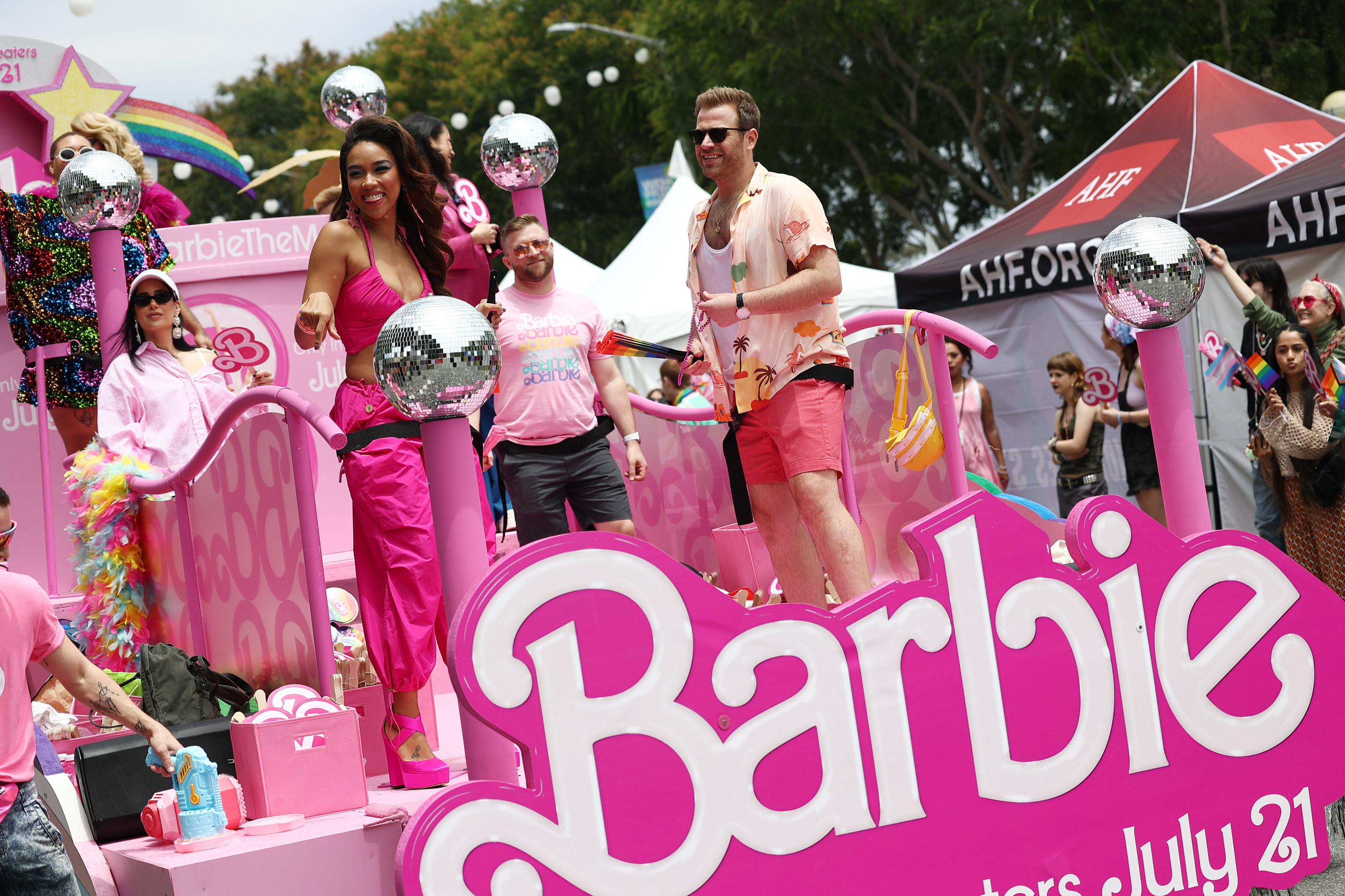 The &quot;Barbie&quot; float at the Pride parade