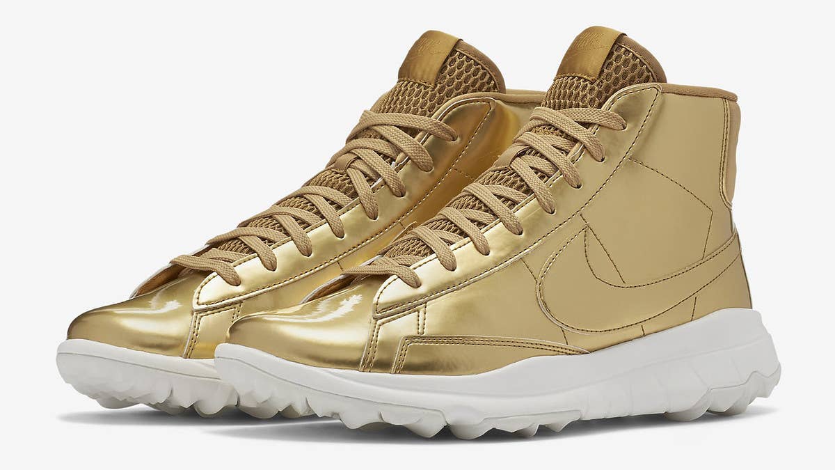 Check out this metallic gold Nike Blazer Golf.