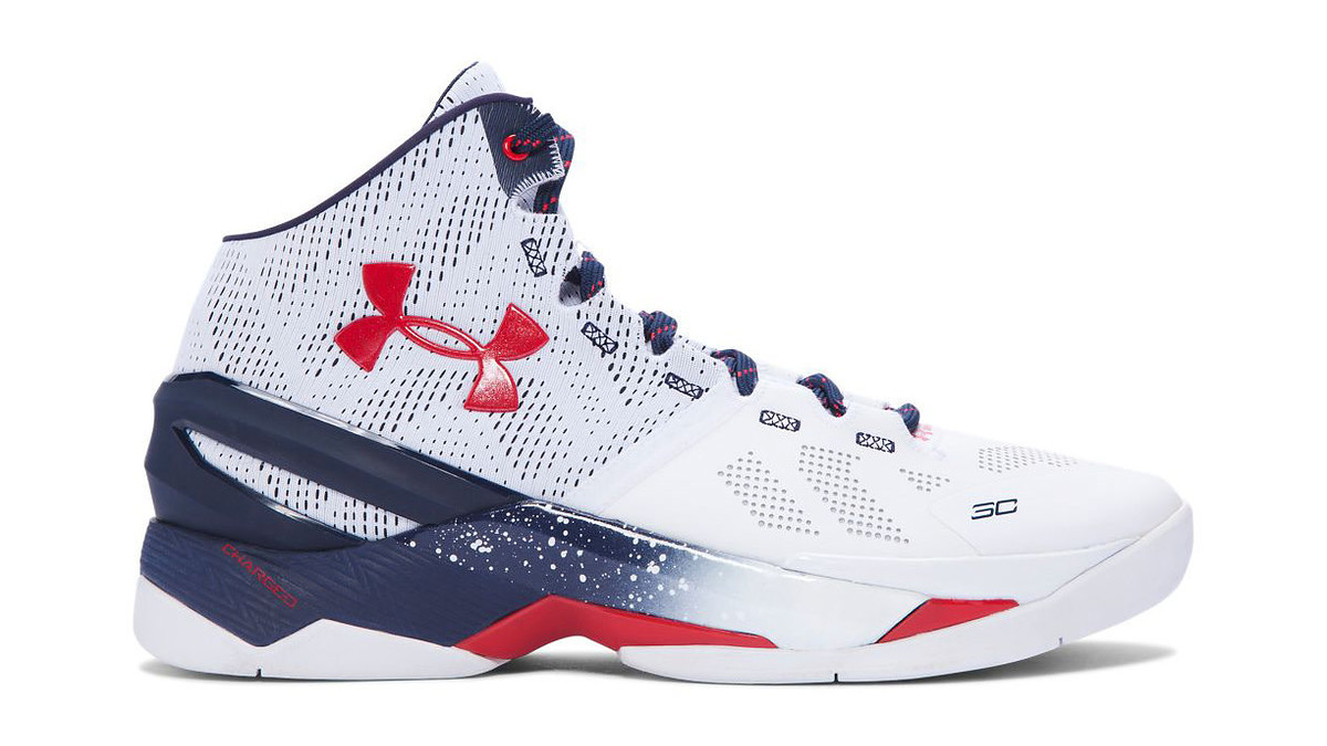 Steph curry red hot sale white and blue