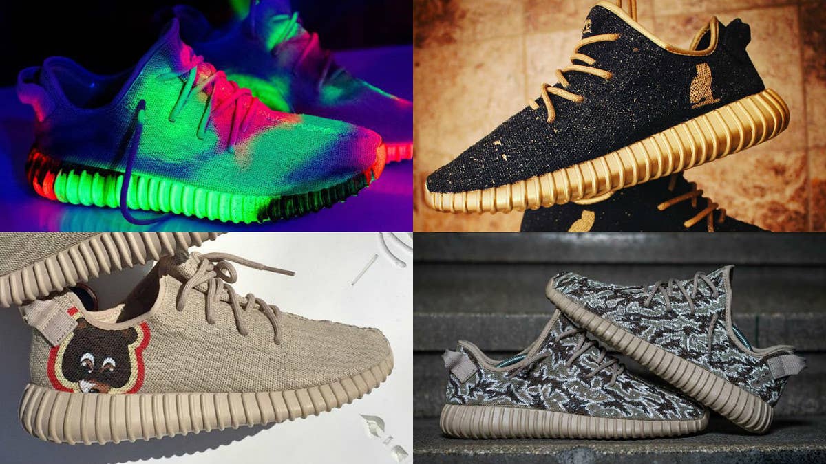 Kanye West's usually muted sneaker gets hit with wild colorways.