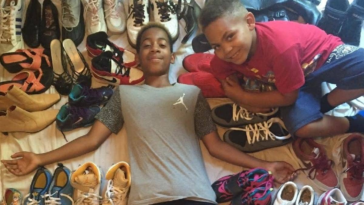 Zaire Downs is using sneakers to help his classmates.