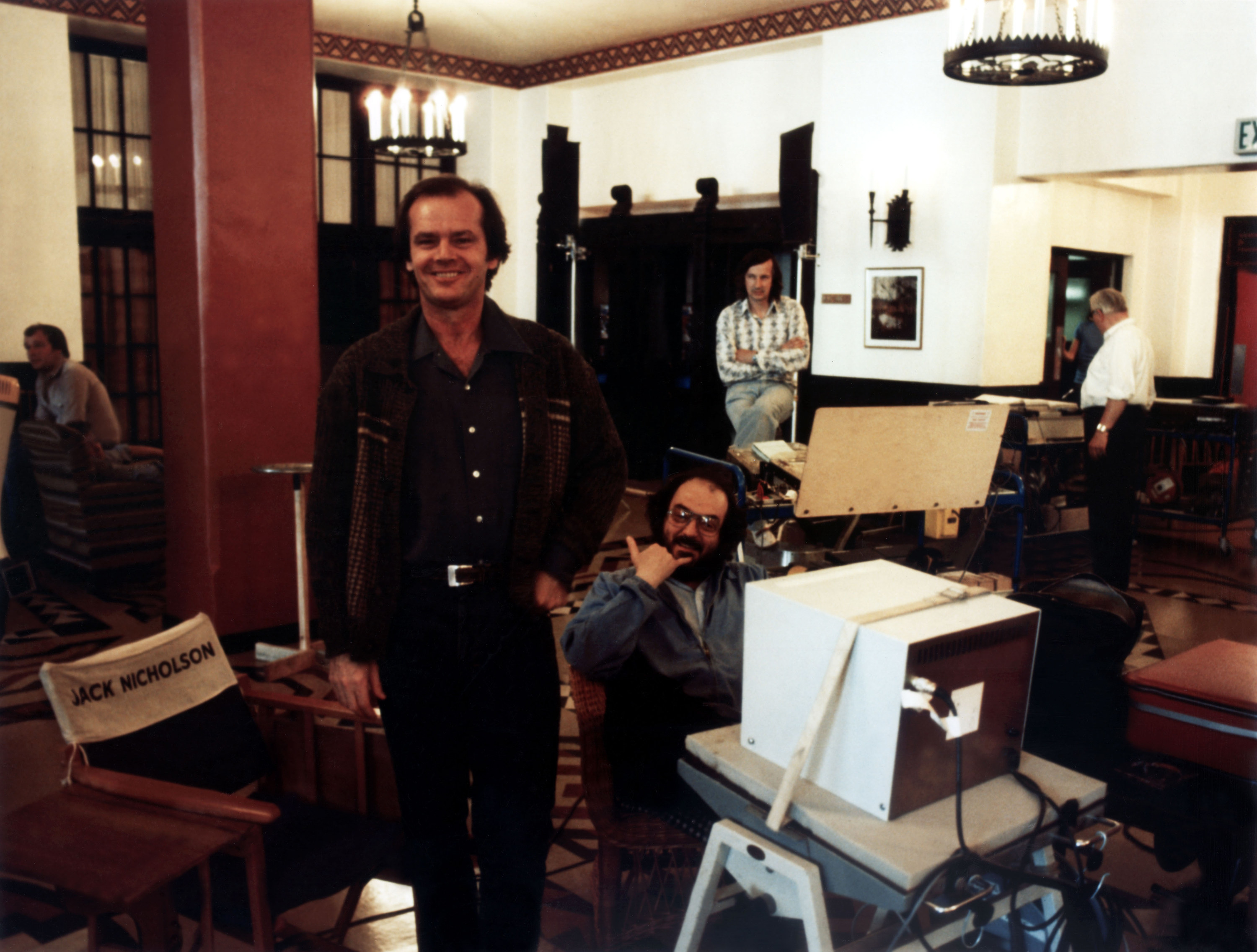 Jack Nicholson and Stanley Kubrick hang out by the monitor during the filming of &quot;The Shining&quot;