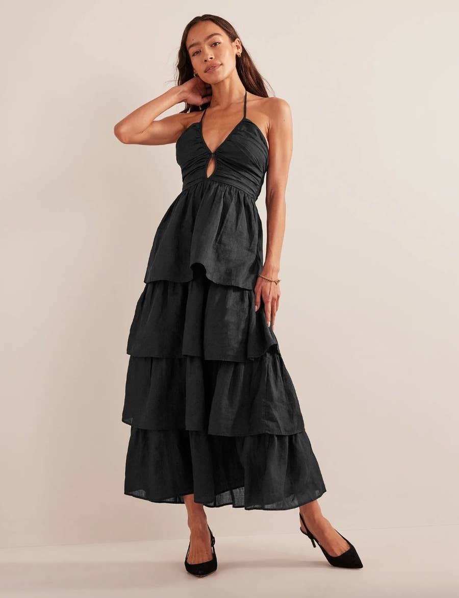 chinese dress ladies Gathered Charmeuse Maxi Dress  Mademoiselle