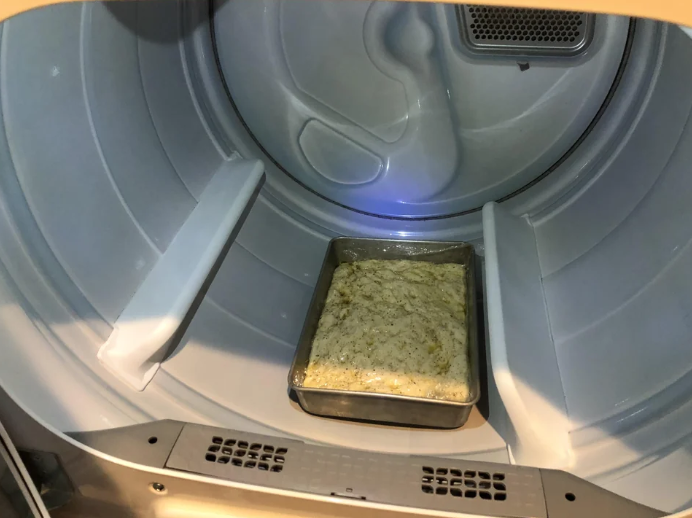 A loaf of bread in the dryer