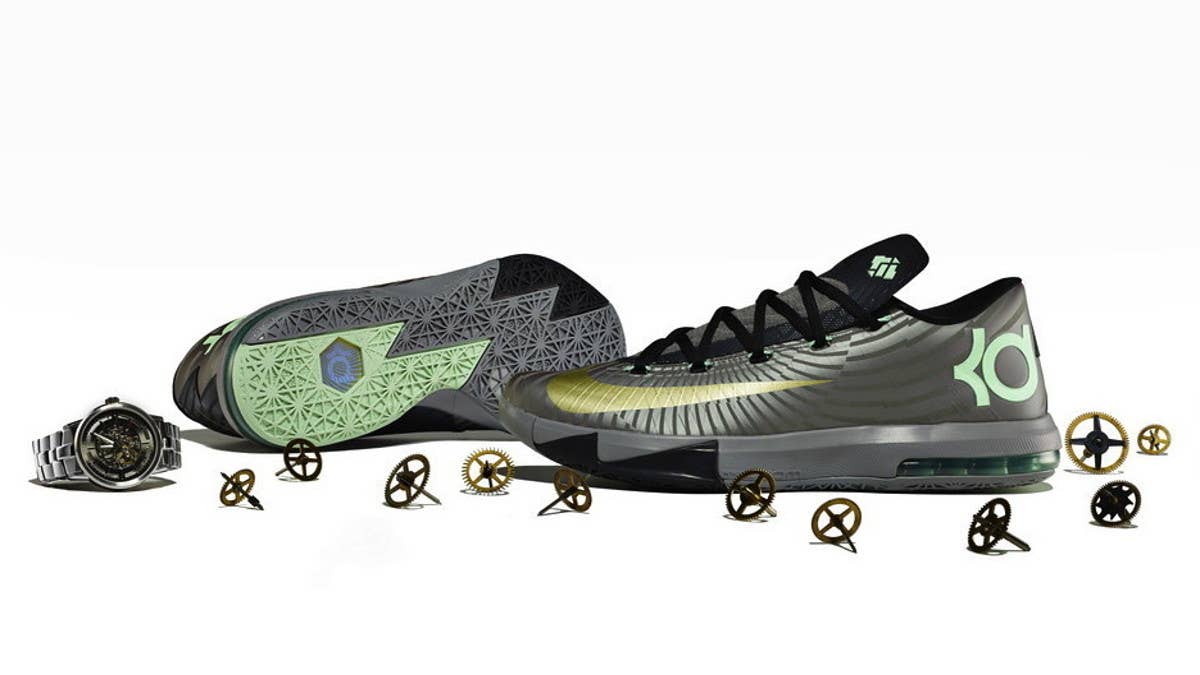 Nike unveils official images of the new KD 6 'Precision Timing,' the latest colorway of Kevin Durant's sixth signature shoe.