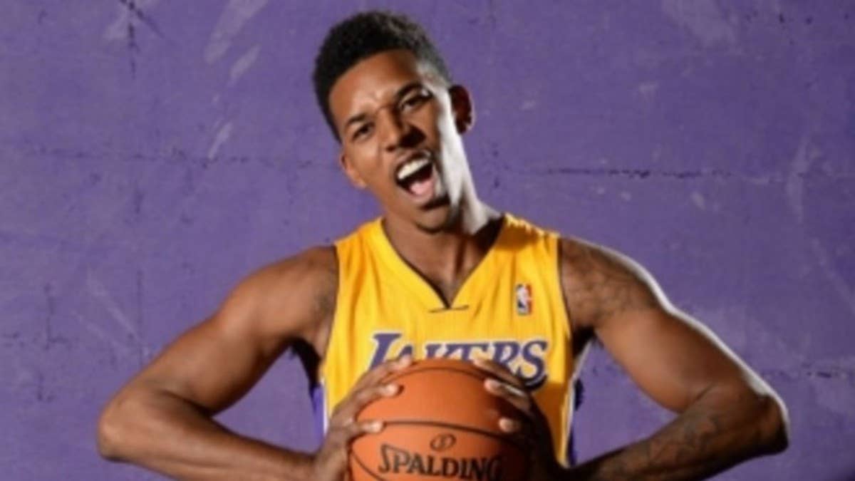 Wearing a pair of Chutney Air Jordan XXs, Nick Young attempted a shot of the highest difficulty.
