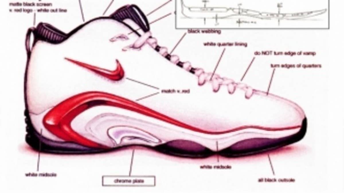 Taking inspiration from Scottie's smooth game and details from classic cars, Cooper delivered an iconic look for Pippen's second shoe.