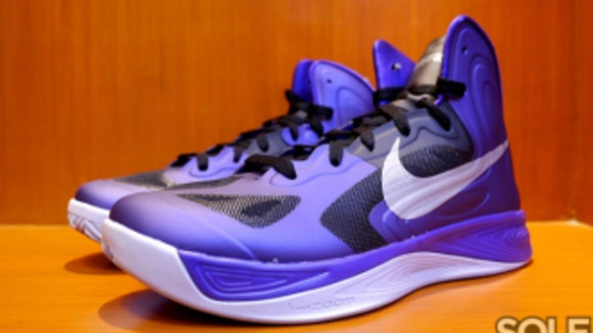 One of Nike Basketball's leading styles in the Hyperfuse 2012 continues to impress this season with the arrival of this purple-accented colorway.  