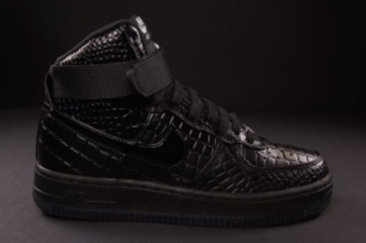 Afdeling Når som helst Gætte "Black Croc" Nike Air Force 1 Highs for the Ladies | Complex