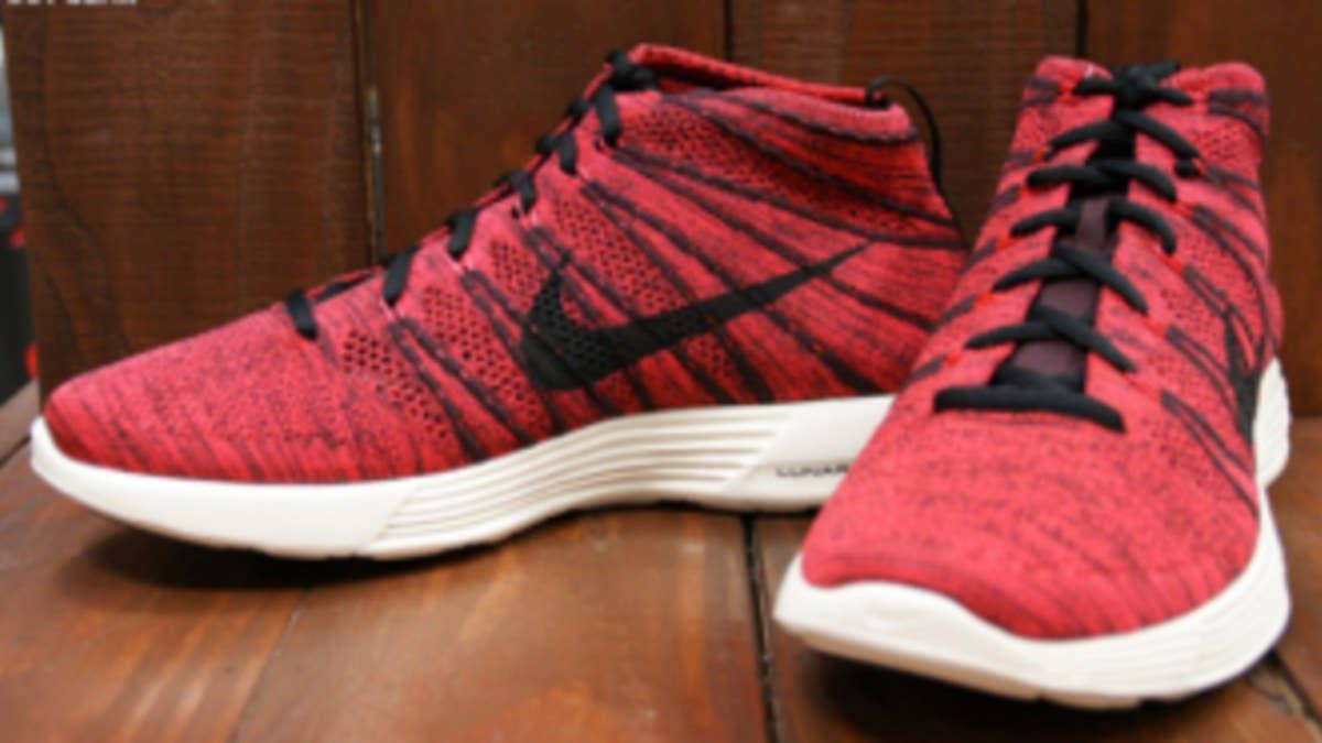 Nike's Flyknit Chukka releases continue with a new Deep Burgundy / Black / Bright Crimson / Sail colorway.