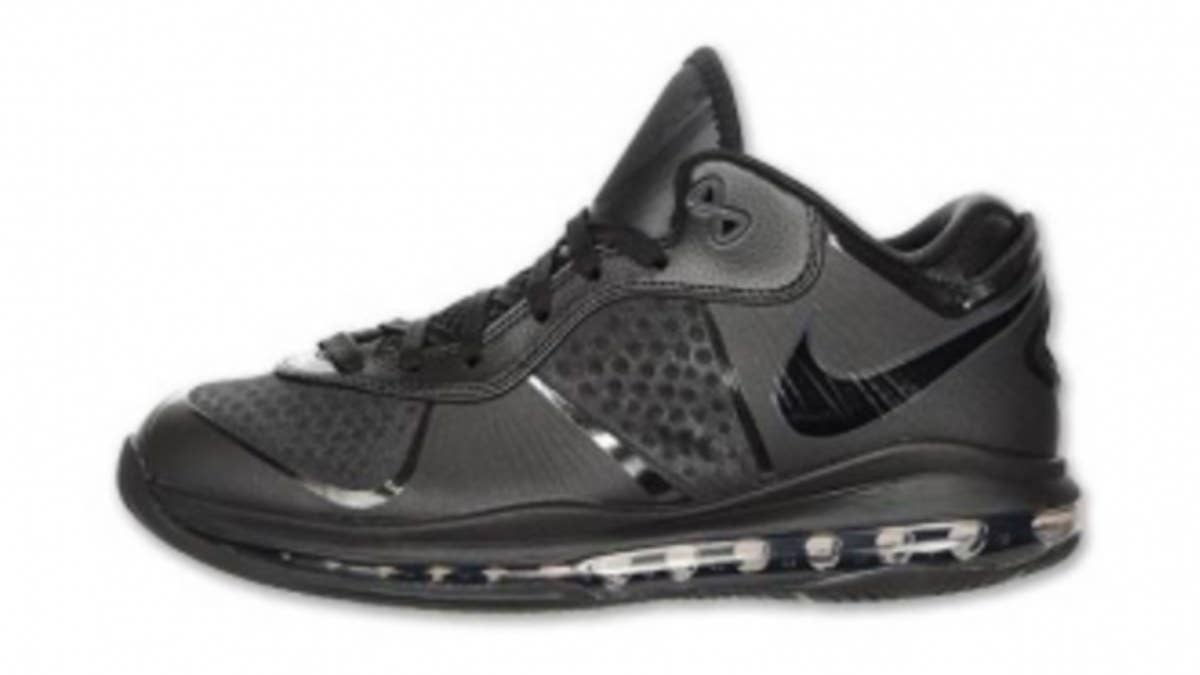 While reports have surfaced that the "Solar Red" Nike Air Max LeBron 8 V/2 Low has started to surface at various retailers, the "Blackout" colorway has popped up online. 