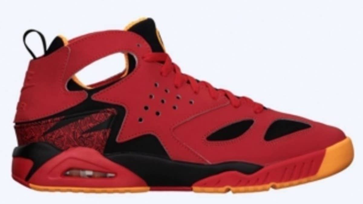 A fiery color scheme takes over this latest release of the Air Tech Challenge Huarache by Nike Sportswear.