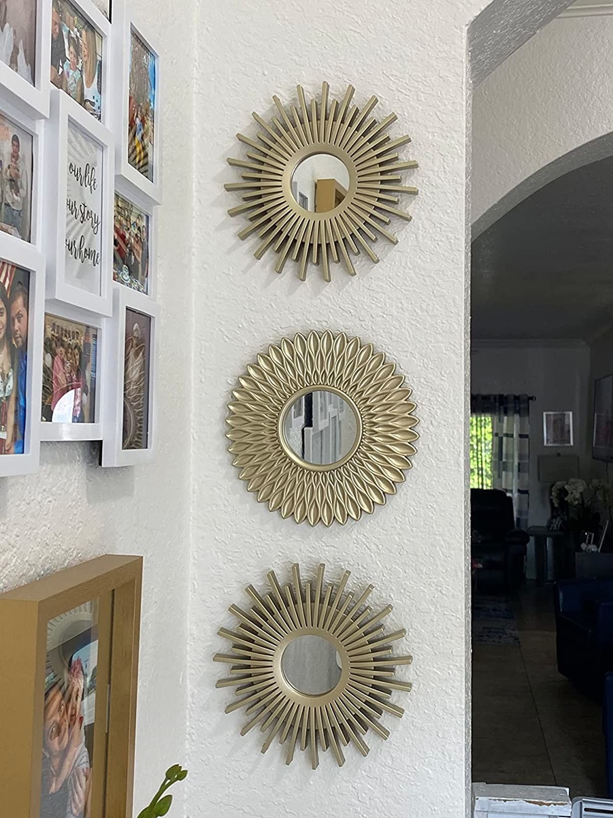 Reviewer&#x27;s photo of the wall mirrors in the color Champagne