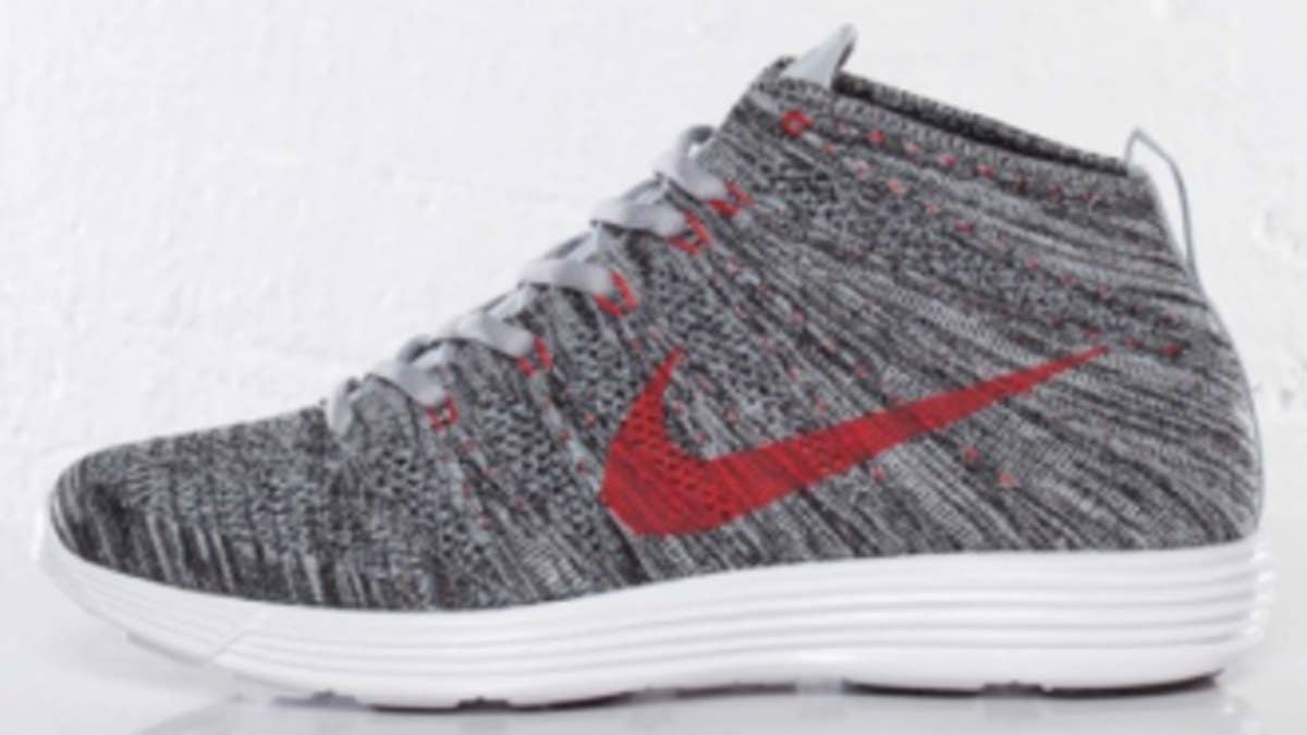 The new Lunar Flyknit Chukka in Wolf Grey / Wolf Grey / Black / White is available now at select retailers.