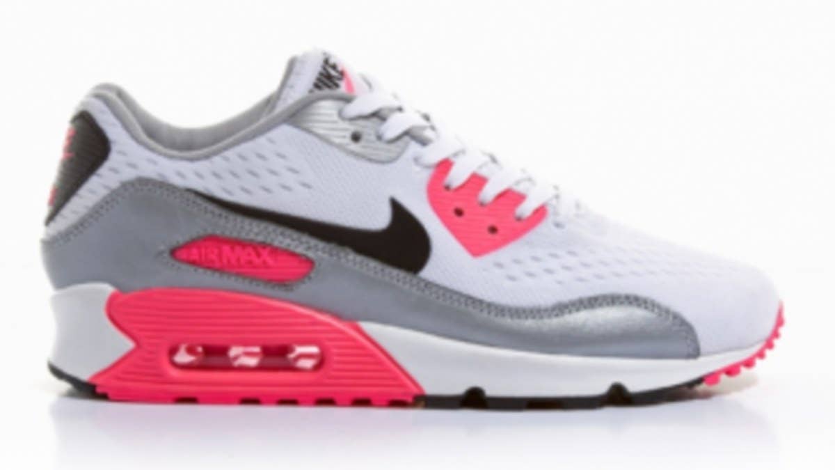 The classic "Laser Pink" Air Max 90 is among the several timeless runners rebuilt with Engineered Mesh for 2013.  