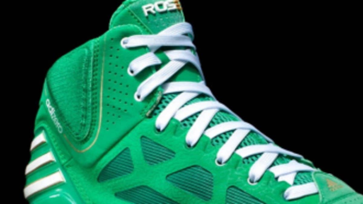 Derrick Rose will debut a new adidas adiZero Rose 2.5 colorway in Chicago's match-up with the Philadelphia 76ers on St. Patrick's Day.