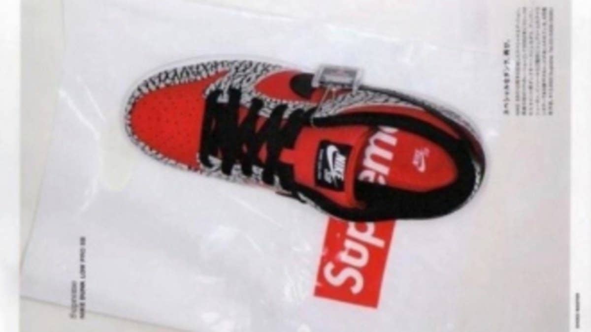 It appears Supreme will continue their long-standing relationship with Nike Skateboarding after another Supreme-branded SB Dunk Low surfaced on the web today.  
