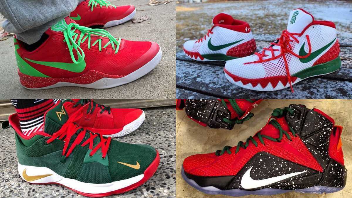 Getting into the holiday spirit, sneakersheads use the NIKEiD customization platform to create special versions of LeBron, Kobe, Kyrie signature shoes and more.