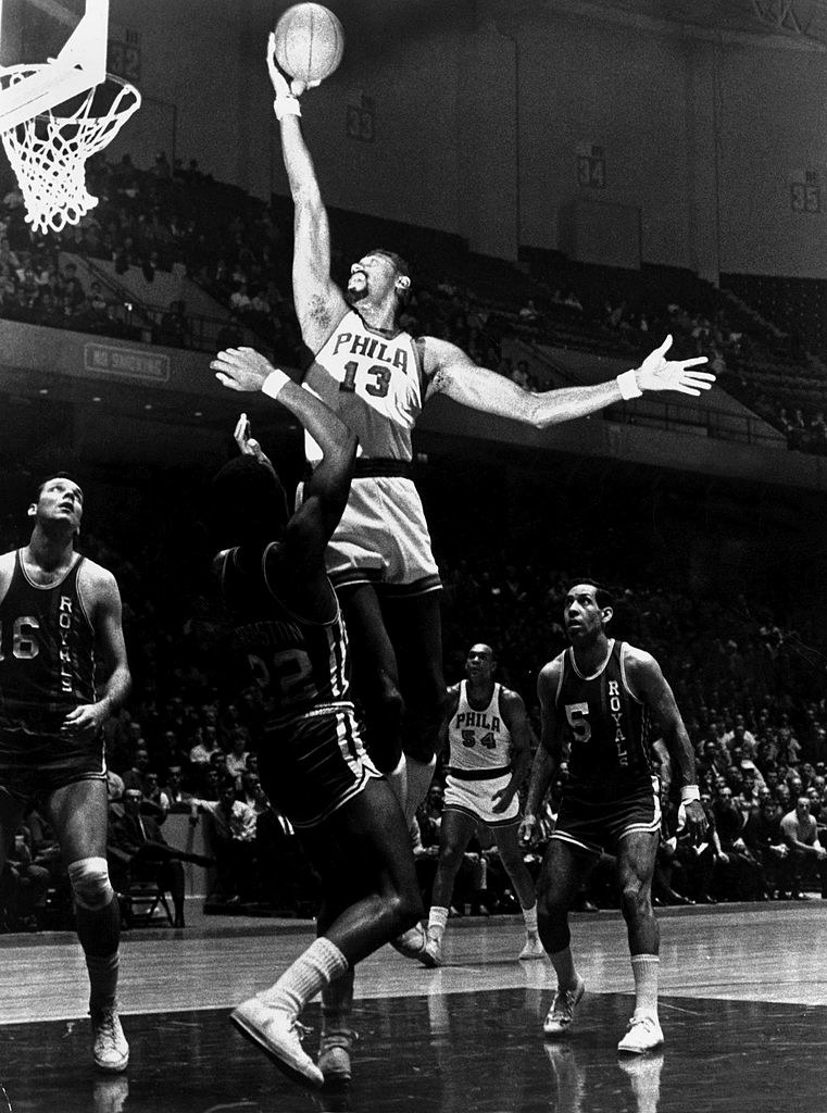 Wilt Chamberlain playing basketball