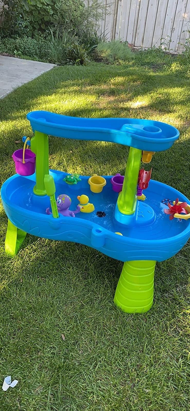 Water table sits in grass