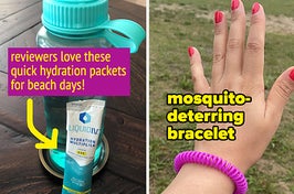 hydration packets and mosquito bracelet 