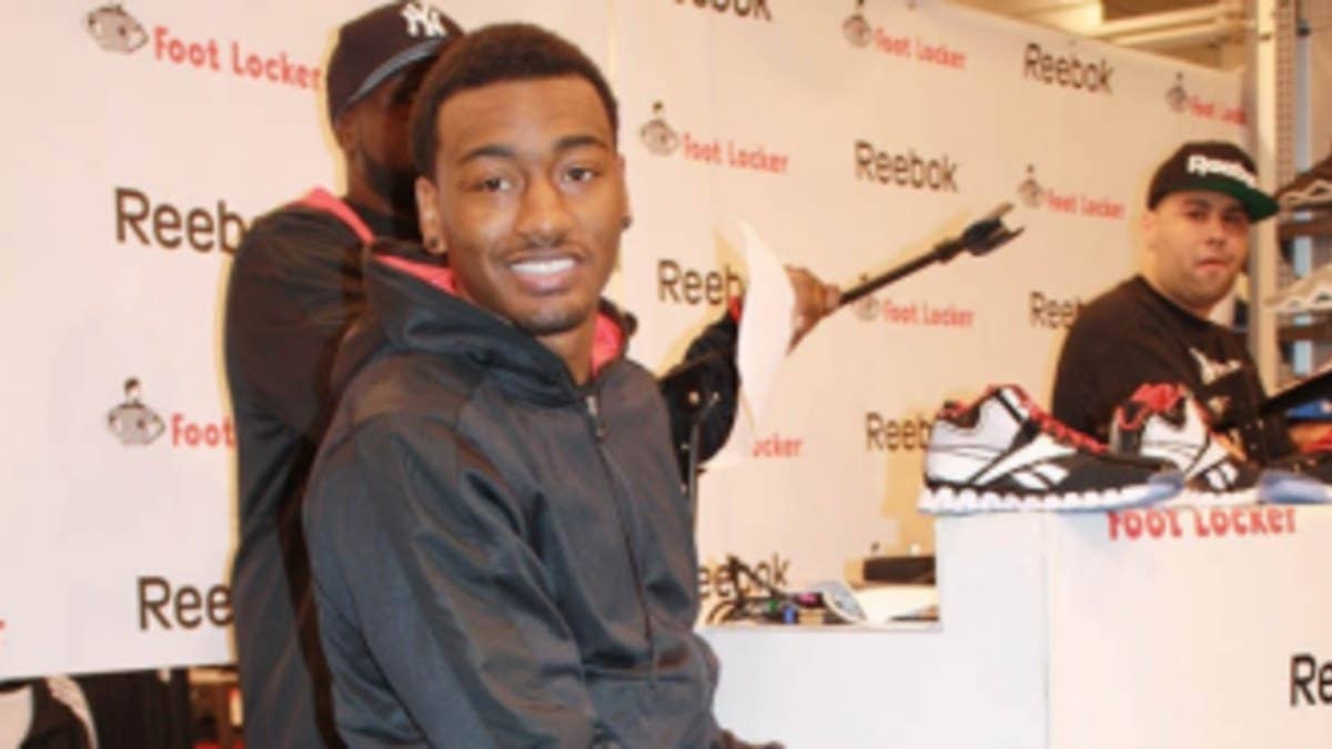 John Wall and Funkmaster Flex stop by Foot Locker in Manhattan's Herald Square to celebrate the launch of Wall's new signature shoe and apparel line.