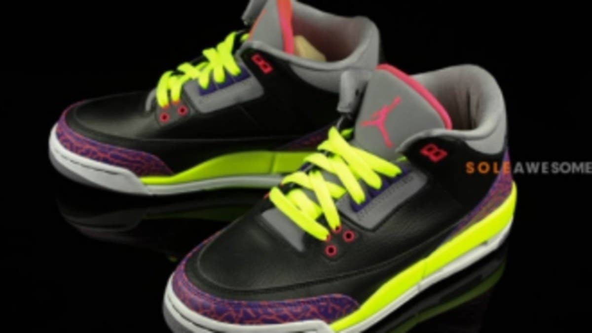 Another energetic color combination comes together over this latest grade school exclusive Air Jordan 3 Retro.