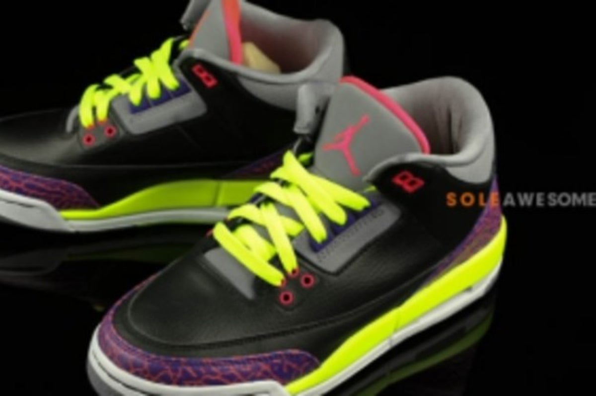 black purple green jordans