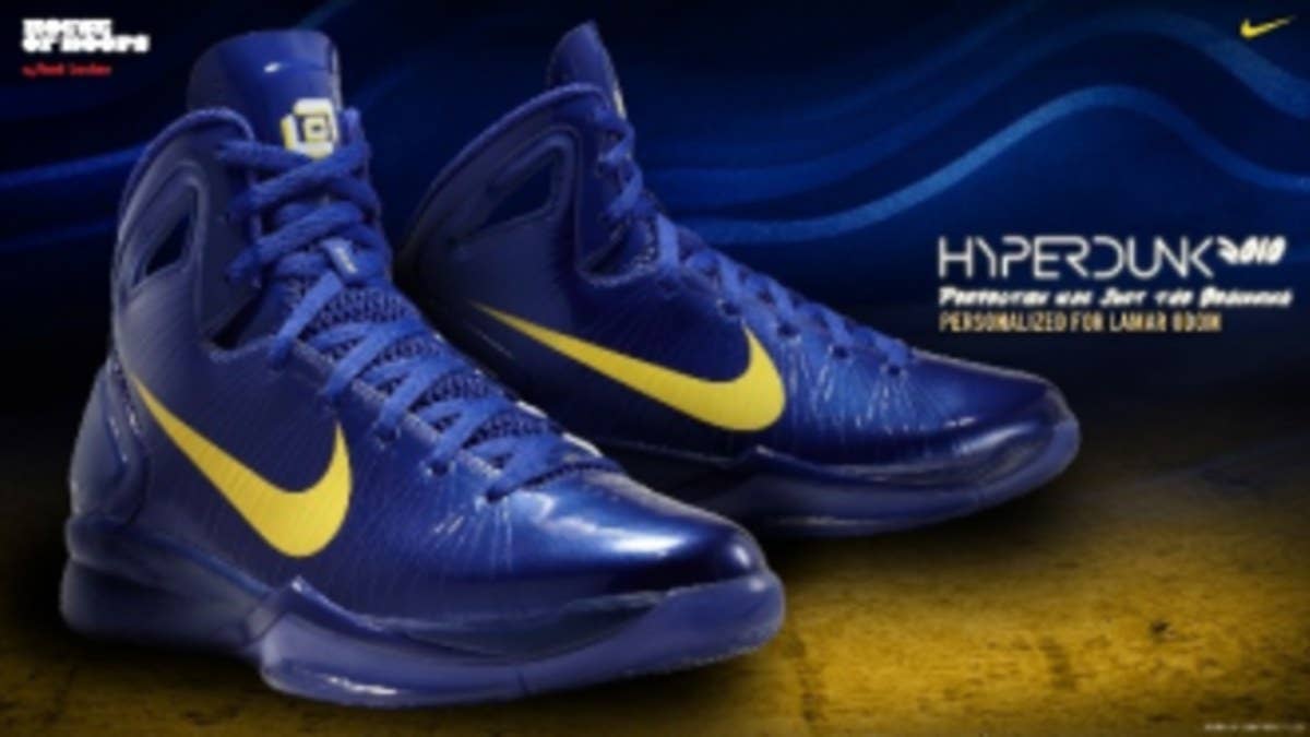 L.O.'s Player Edition Hyperdunk 2010 arrives at House of Hoops in a bold Laker colorway.